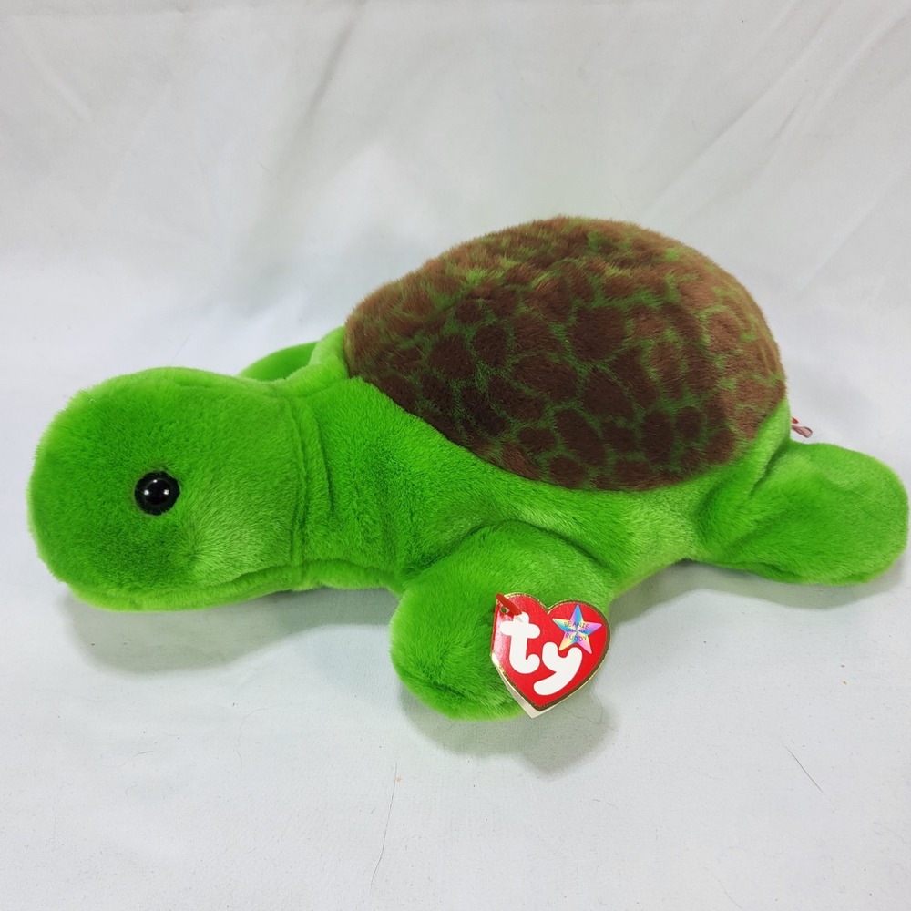 Ty Beanie Buddies Speedy the Turtle Green Brown Plush 1999 Stuffed Animal w Tag